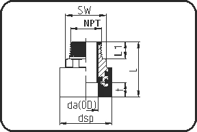 Adapter, NPT metalni muški navoj+šestougaoni, brizganje, mufno zavarivanje, PE 100 blue – kod 22.083.201