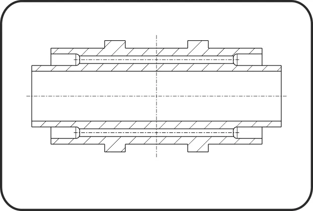 Poly-Flo Dog Bone, Fiksacija i protočna, mašinska obrada, istovremeno + kaskadno zavarivanje, PE 100-RC crna – kod 208.1
