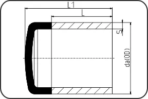 Zatvarač, 300mm produžen, brizganje, čeono + elektrofuzijsko zavarivanje, PE 100-RC crna – kod 004.6