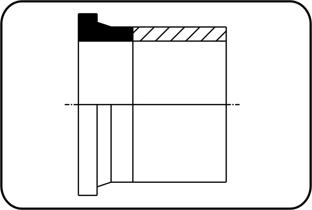 Stub prirubnica DIN, 300mm produžena, brizganje+zavarivanje, čeono + elektrofuzijsko zavarivanje, PE 100-RC crna – kod 012.6