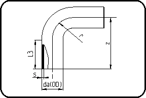 MULTI-koleno 90°, dugi trn, W/P-TW, brizganje, čeono + elektrofuzijsko zavarivanje, PE 100-RC crna – kod 068