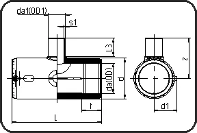E-T-komad redukovani, MOP voda 16bar/gas 10bar, W/P-TW, brizganje, elektrofuzija, PE 100-RC crna – kod 175