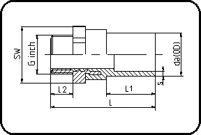 Mesing R-spoljašnji navoj za E-adapter, W/P-TW, brizganje, elektrofuzija, PE 100-RC crna – kod 181
