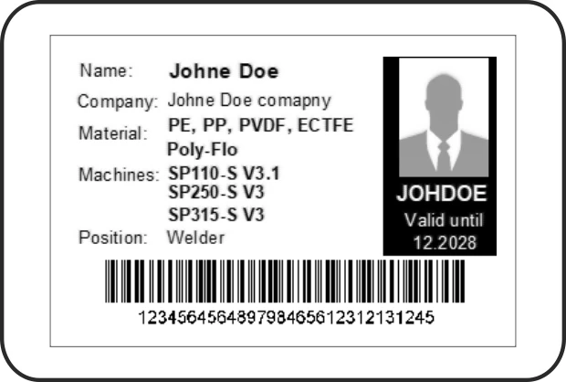RFID kartica, obrađena i odštampana, SP serija – kod 110315.ST
