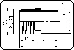 Adapter muški navoj, NPT-navoj, brizganje, čeono + IR zavarivanje, PP prirodna – kod 033.1