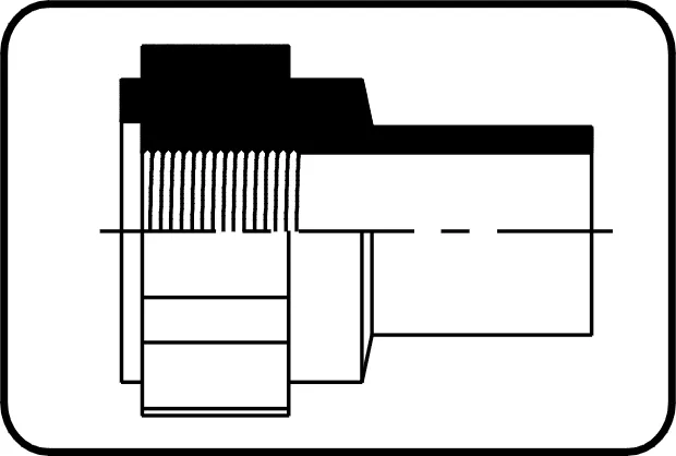Adapter ženski navoj, R-navoj/FRP-ojačan, brizganje, čeono + IR zavarivanje, PP Pure siva – kod 032